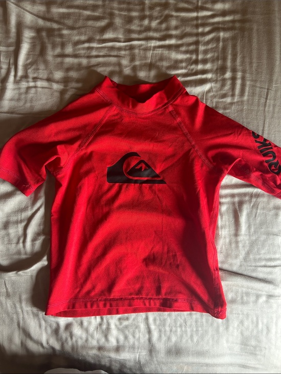 Quiksilver Other - Quiksilver Kids Red Short-Sleeve Rash Guard with Black Logo